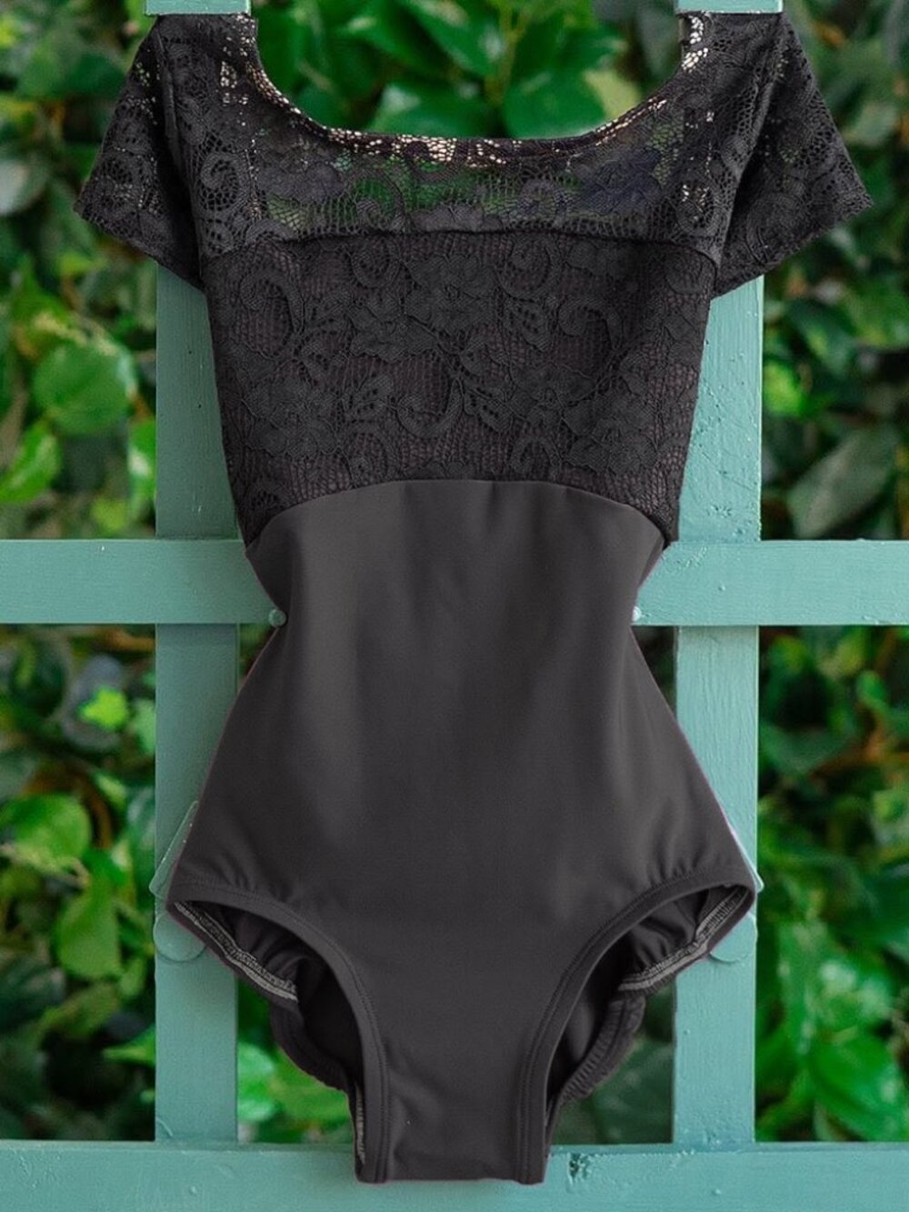 Luckyleo Star Short Sleeve Lace Leotard